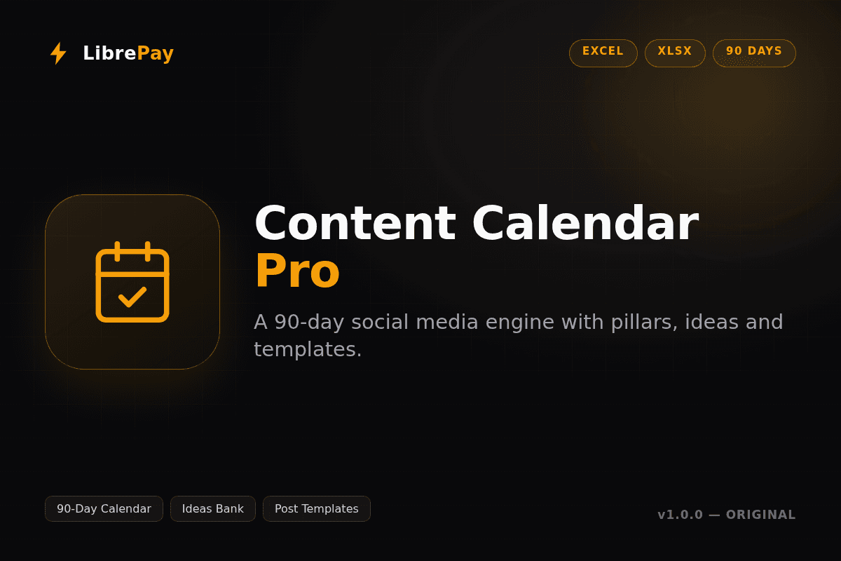 Social Media Content Calendar Pro